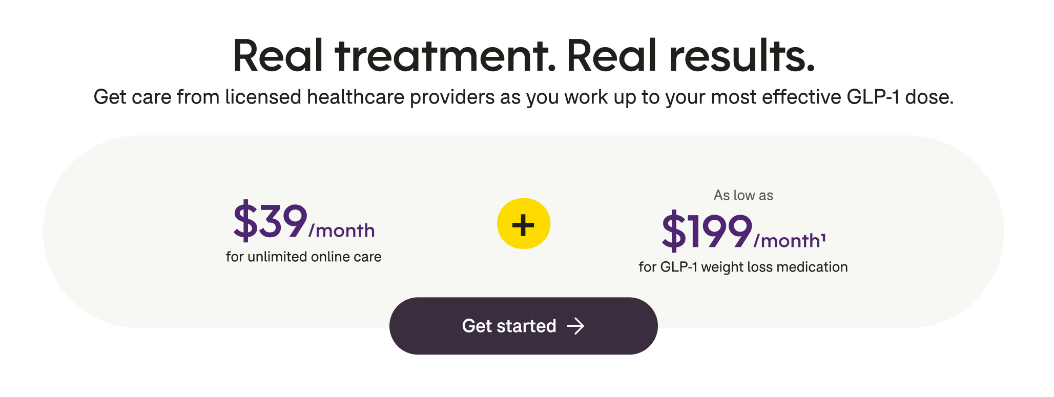 A screenshot of a pricing infographic showing membership and medication costs for GoodRx's weight loss subscription.